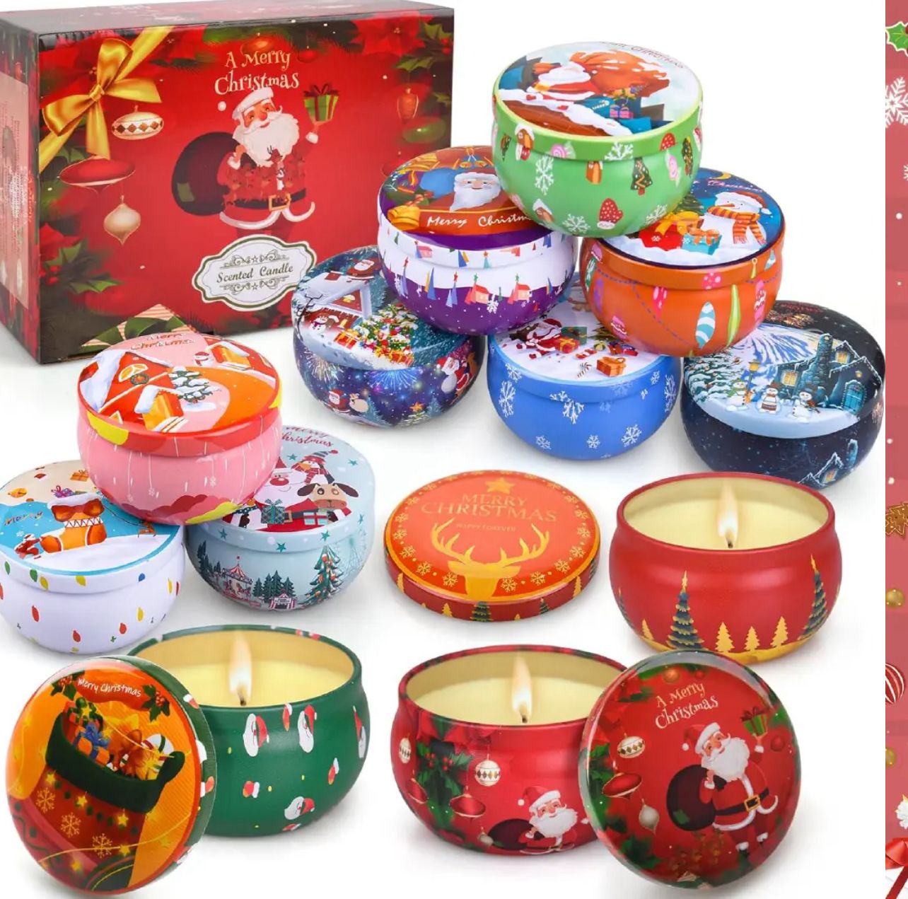 Christmas Jar Candles - 12 Pcs