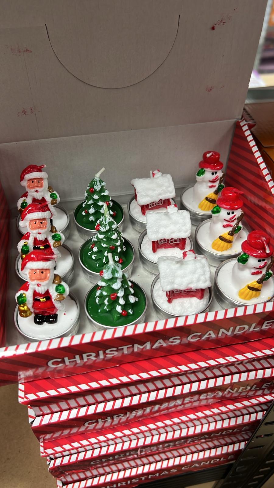 12pcs Christmas Candles in Unique Designs